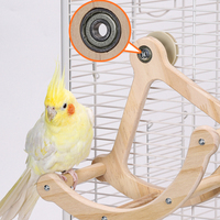 Parrots Exercise Wheel Perch Creative Sparrow Perch Wheel Wooden Bird Sports Swing Stand Toy For Cockatiels Macaws Budgies