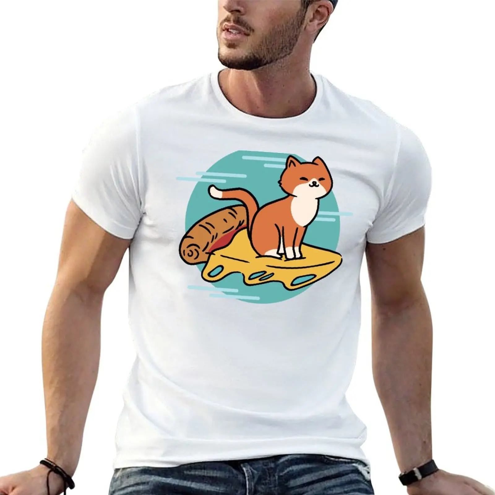 Pizza Cat T-Shirt cotton t shirt pack printed t shirts for man man t shirt heavy cotton T-shirt