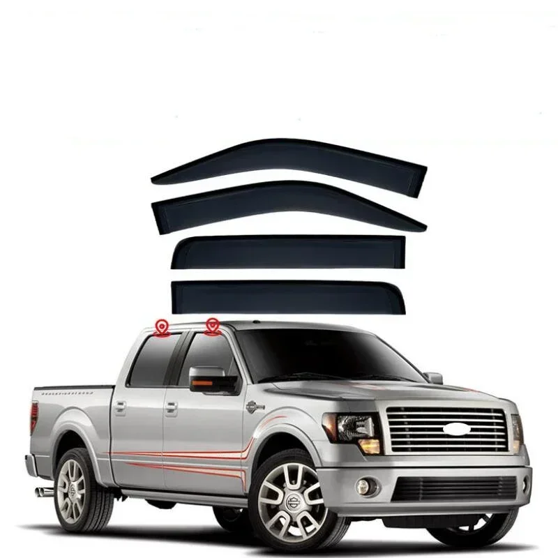 Window Visor Side Window Deflector Weather Shields For Ford F150 F-150 Raptor 2008 2009 2010 2011 2012 2013 2014 2015 2016 -2023