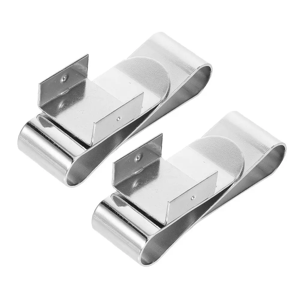 

2 Pcs Billiard Pool Chalk Holder Magnetic Supplies Billiards Clip Stainless Steel Silver Clamp