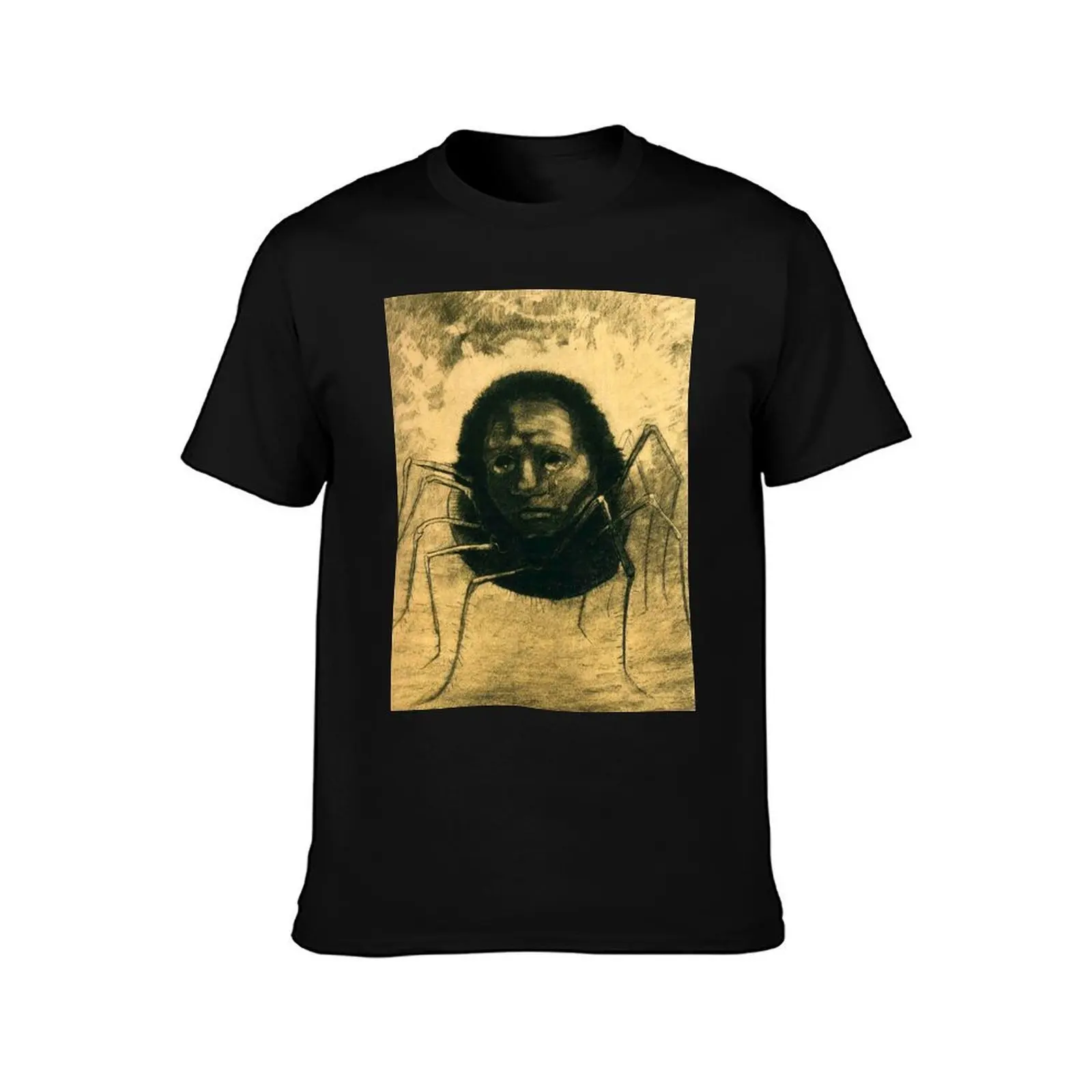 The Crying Spider by Odilon Redon T-Shirt, Summer Casual Cotton Tee, Oversized Streetwear Tops, Vintage Graphic Print