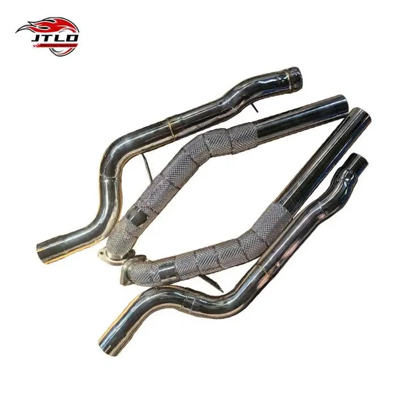 High Performance Stainless Steel Exhaust Downpipe for Mercedes W212 E550 V8 4-MATIC AWD 4WD 4.7