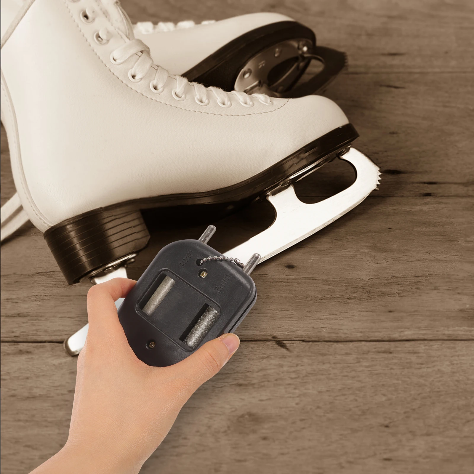 

Portable Ice Skate Sharpener Professional Diamond Grinder for Hockey Skate Blades Maintenance with Multi Function