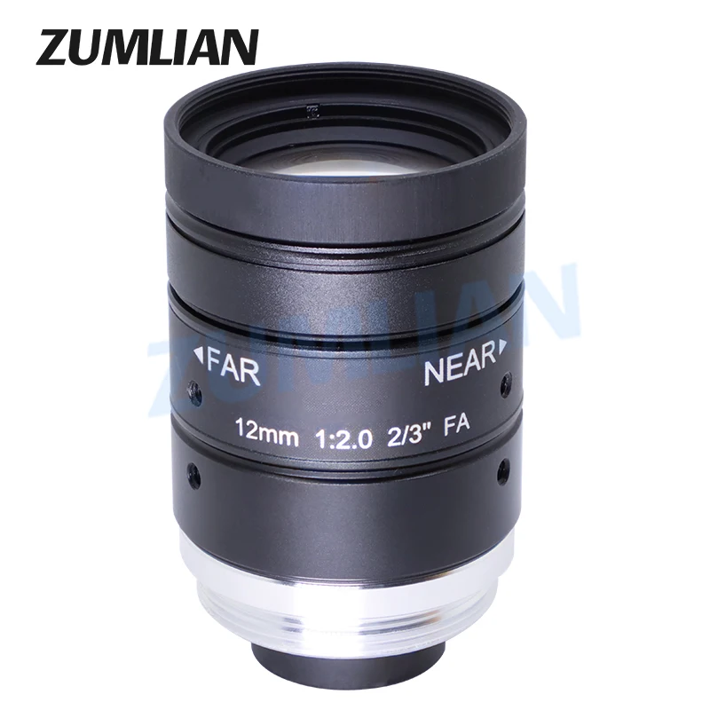 ZUMLIAN 12 مللي متر البعد البؤري الثابت 2/3 ''FA 10MP C-Mount عالية الدقة F2.8 فتحة الكاميرا ماكرو عدسة آلة كشف الأشياء #3