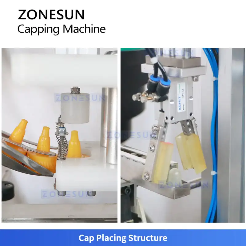 ZONESUN ZS-XG16M Automatic Nozzle Tip Twist Bottle Capping Machine Screw Cap Capper for Honey Sauce Oil Liquid Packing Line