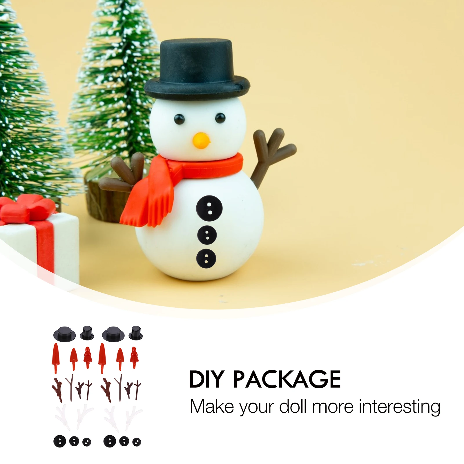 

344pcs Snowman Buttons DIY Material Pack for Sewing Christmas Accessories Winter Decorations Indoor Pendant Mini Hats Colorful
