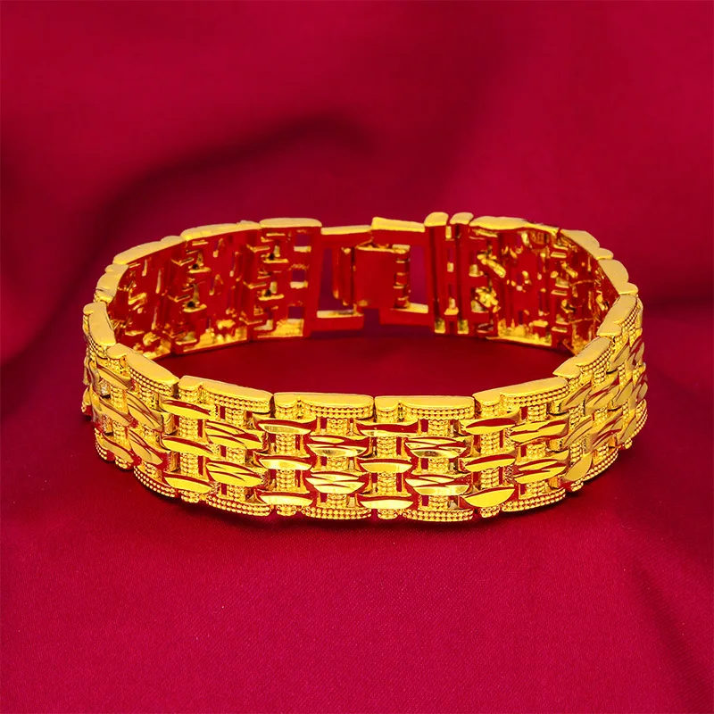 

Роскошные мужские часы из чистого золота 9999, 24 карата, браслет-цепочка 2,0 мм