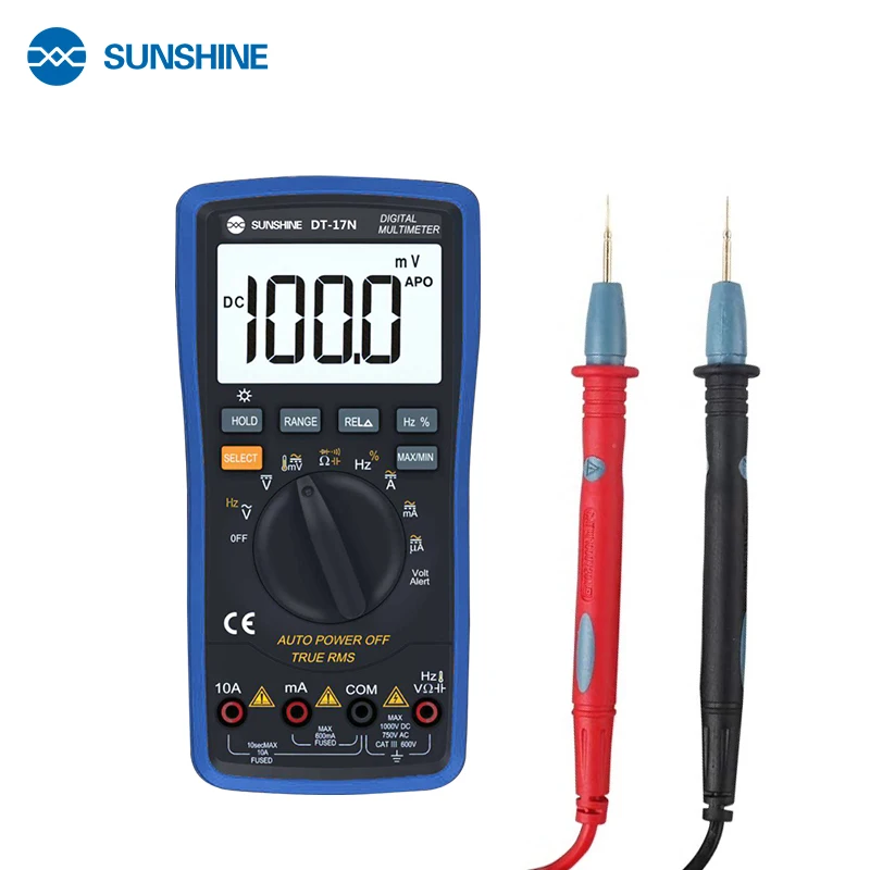 Imagem -02 - Sunshine-multímetro Digital Auto com Display Lcd Tester Instrumento Automático Gama de 35 dt 17n
