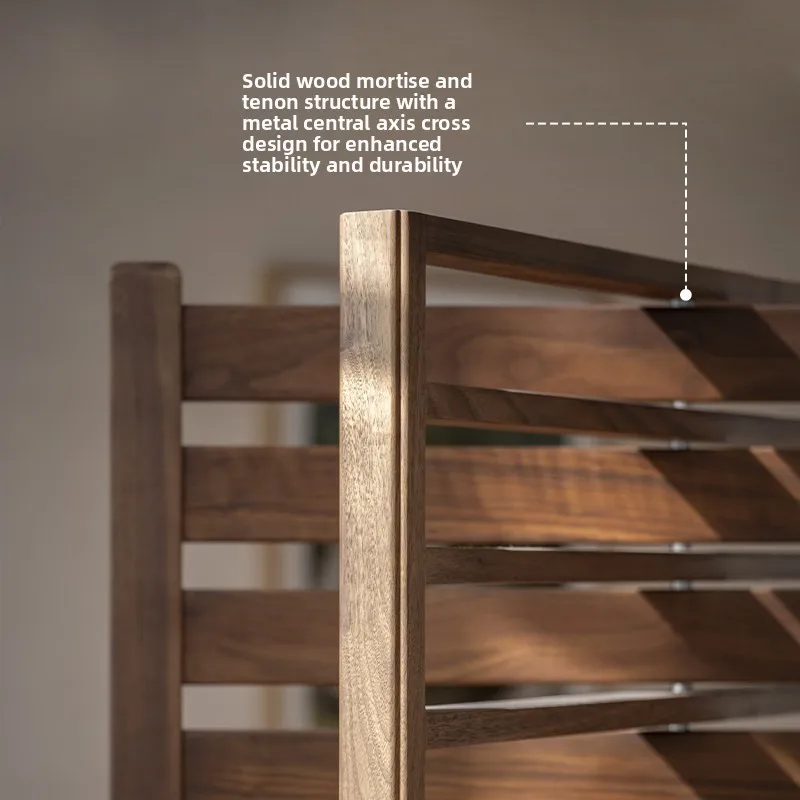 Solid wood tenon and mortise new Chinese partition, the entrance is retro, simple and silent