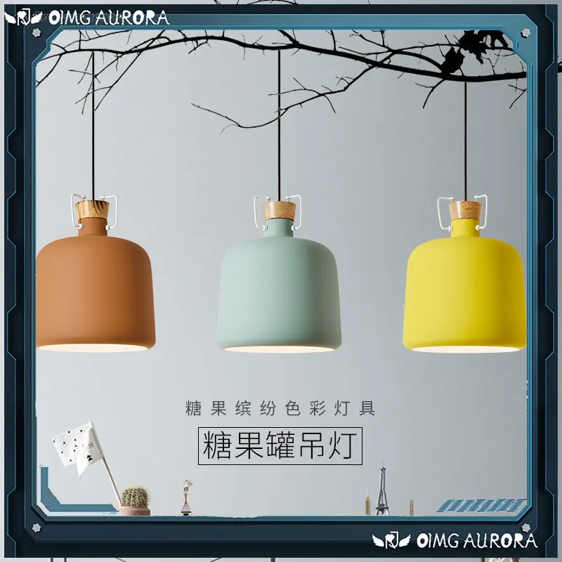 

Nordic Combined Solid Wood Pendant Lights Multicolor Aluminum Lamp Shade Hanging Lamp For Home Restaurant Bar Hotel Cafe Decor