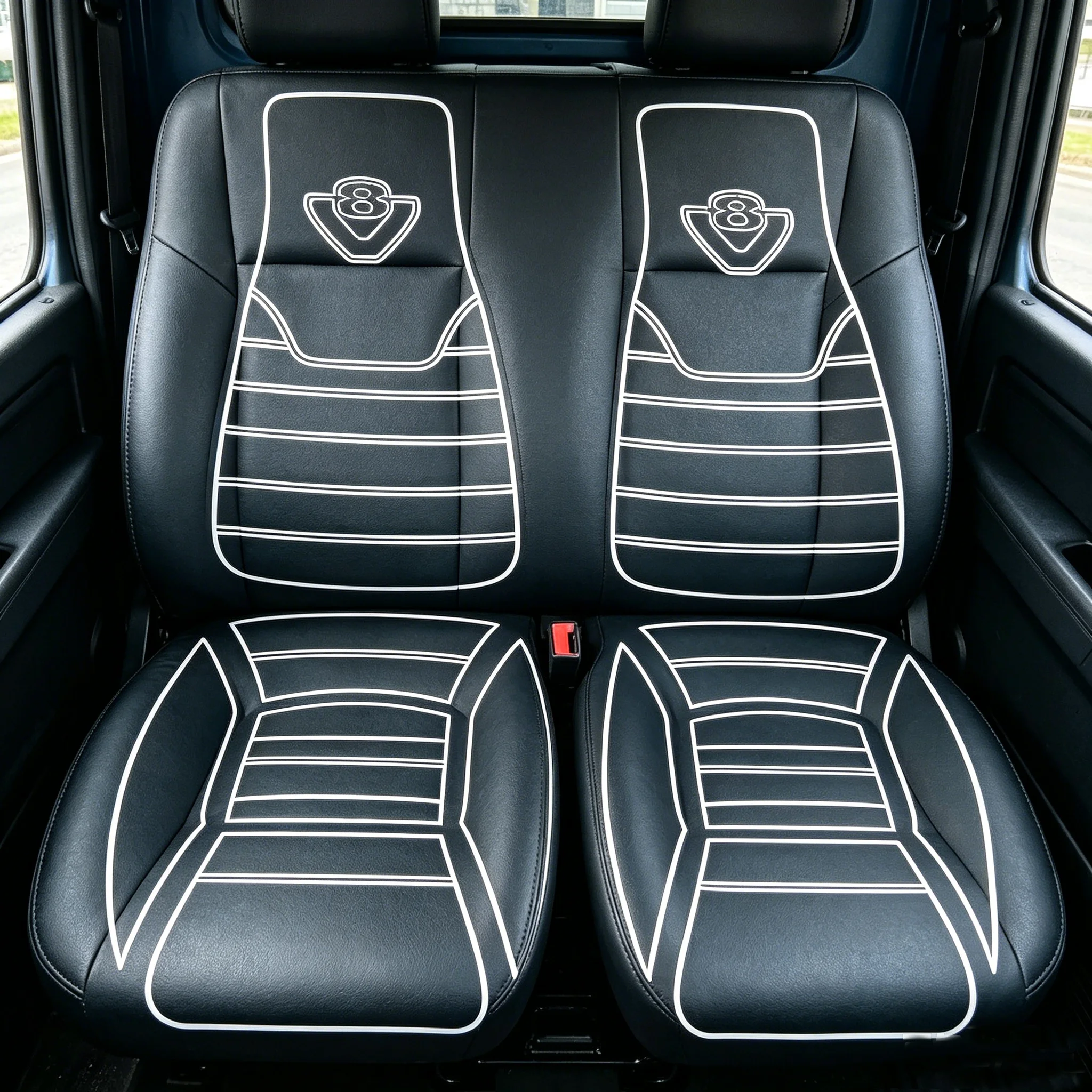 RC 1/14 1 pieza de asiento de gamuza de simulación de color negro, pegatinas decorativas para camión volquete Tamiya, para camión Scania MAN Tripper, piezas DIY