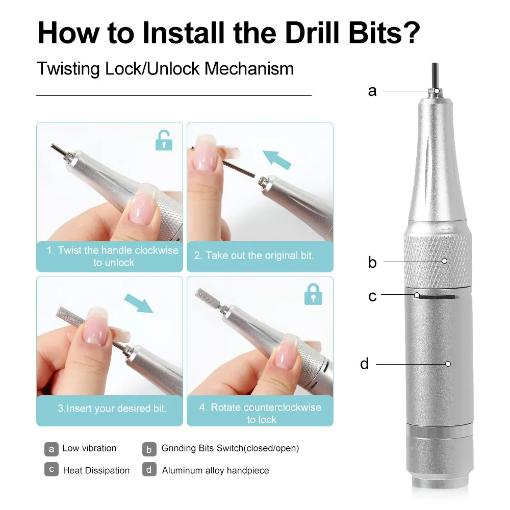 45000 RPM draagbare elektrische boorset Professionele nagelboormachine Oplaadbare elektrische nagelpolijstmachineset voor manicuresalon