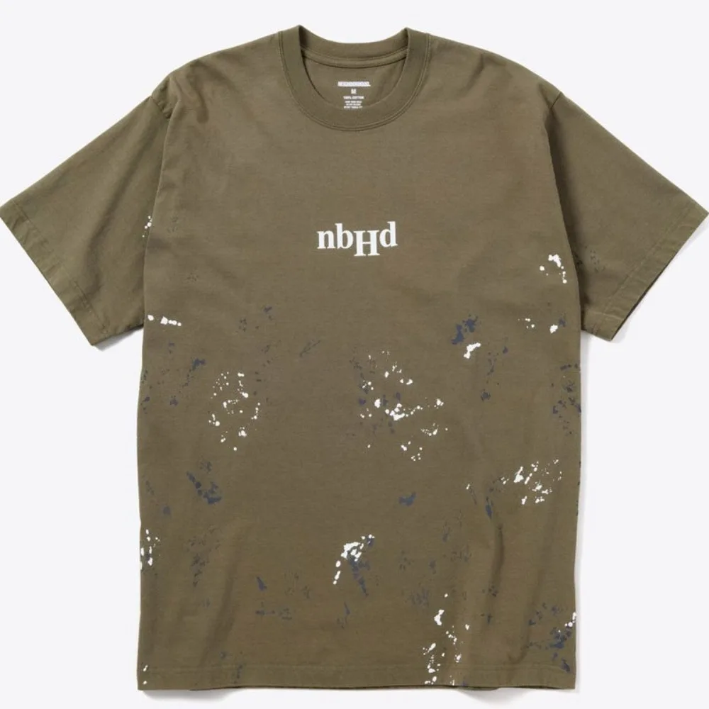 NBHD 25SS Vintage Splashed Ink Workwear Casual Short Sleeved Loose Trendy NELGHBDRHODD Men T-shirt
