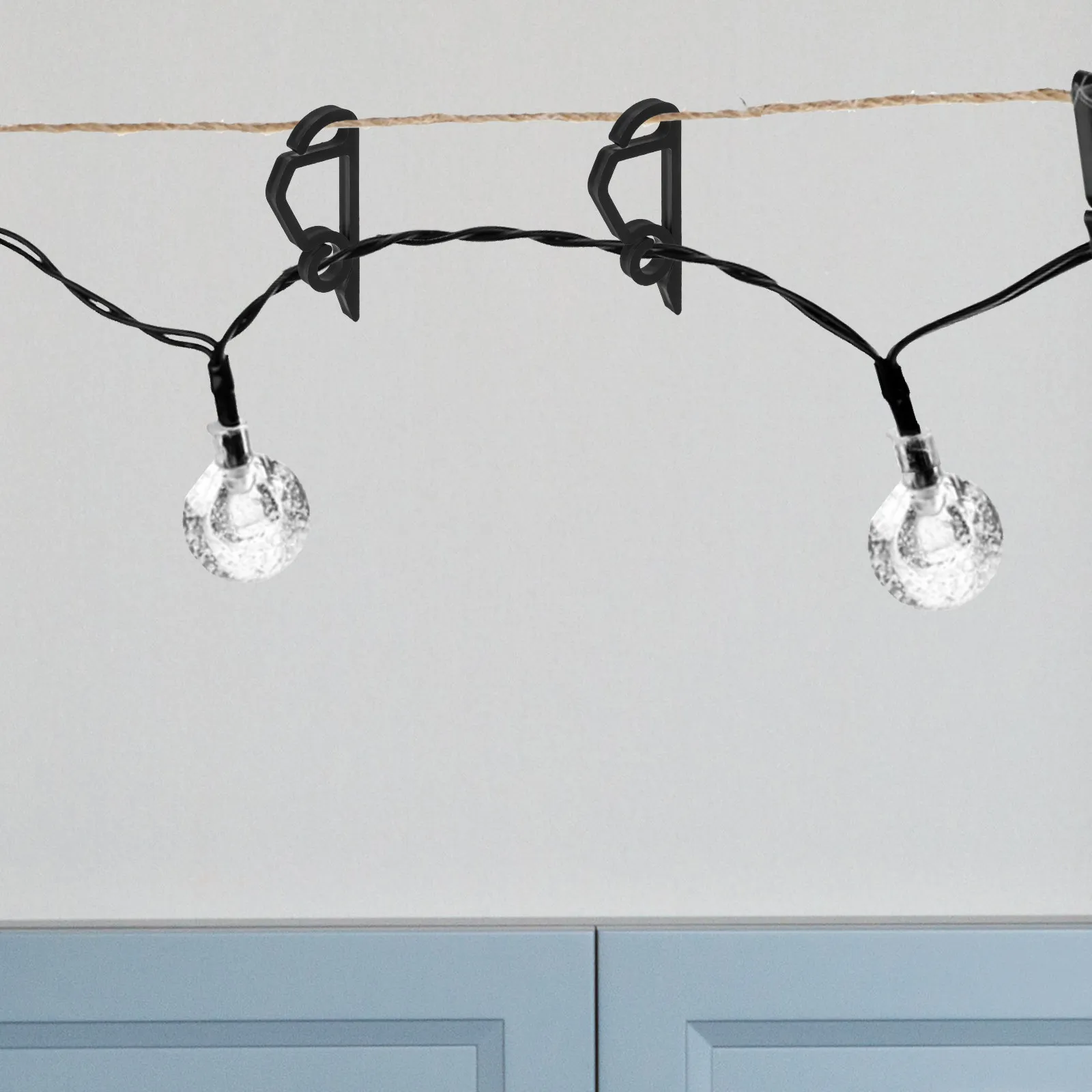 

120 шт. пластиковых крючков для уличных гирлянд, черные зажимы для подвешивания светильников, рождественские и праздничные украшения, садовые фонари