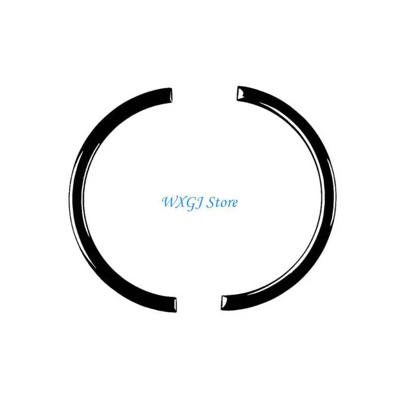 

37JE Gloss Black Interior Door Pulling Rings Trim Cover for Door Handle Car Door Armrest Decoration Sticker