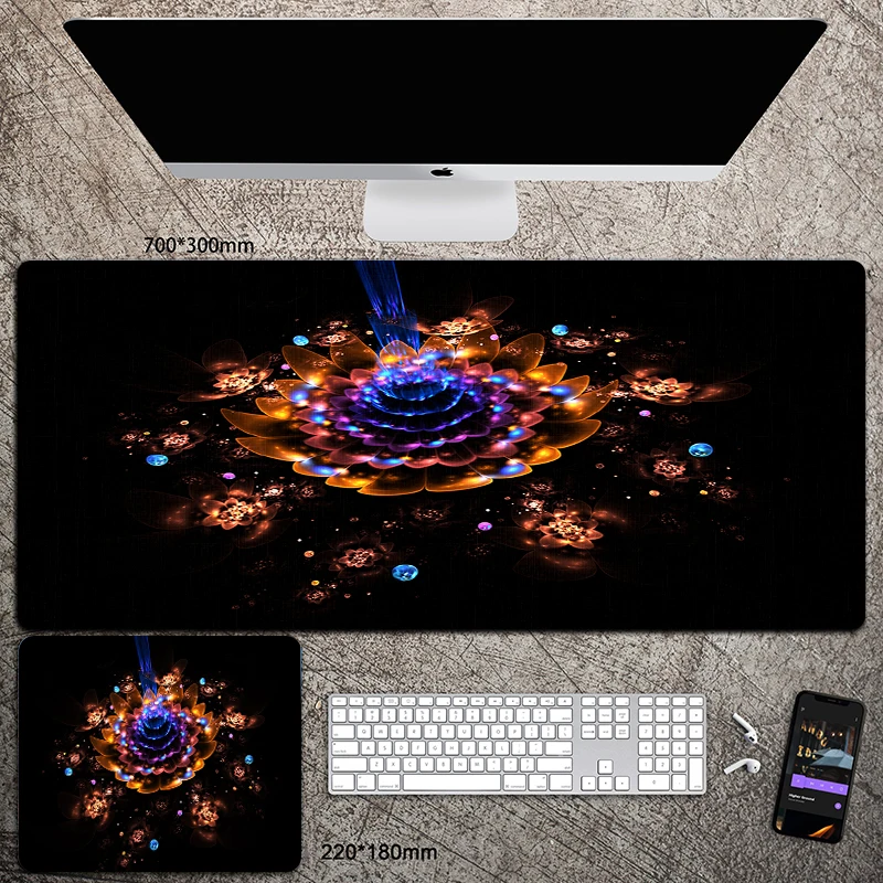 Luxury Shining Flower Printing XL Mouse Pad，Gamer Accessory Hot Large Computer Lock Edge Keyboard Mat Strange thing Dropshipping