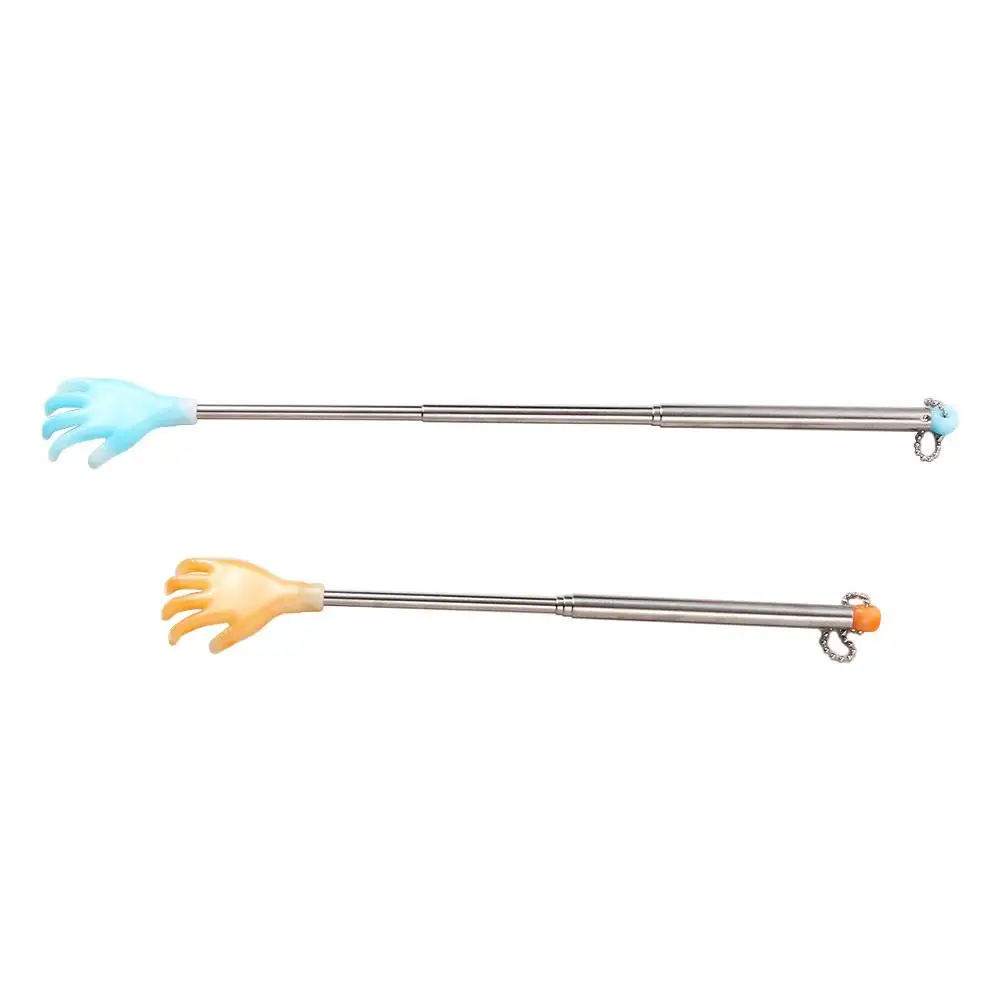 Aluminum alloy Blue Yellow Artifact PP Telescoping Back Scratcher Scratching Backscratcher Extendable Massage Stick Finger-Like
