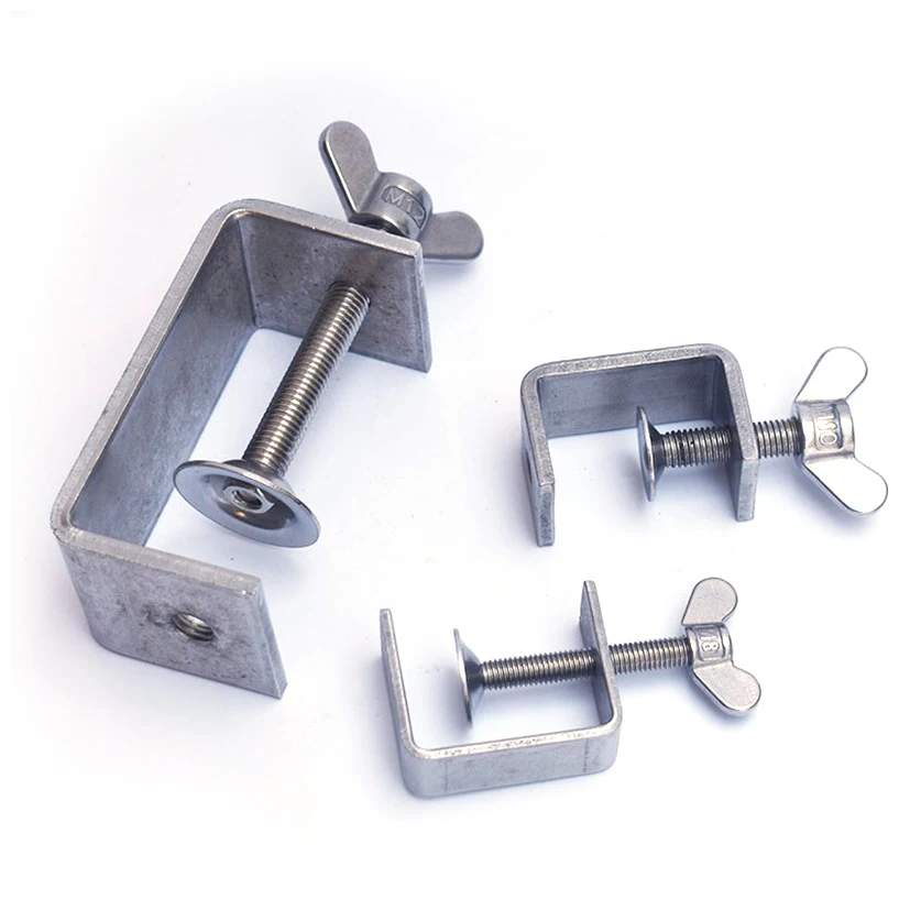 1Pcs Wing Nuts C-type Clamps Steel U steel lifting fixture I-beam Clamp tube slot pipe clamp Heavy sling Steel cable fittings