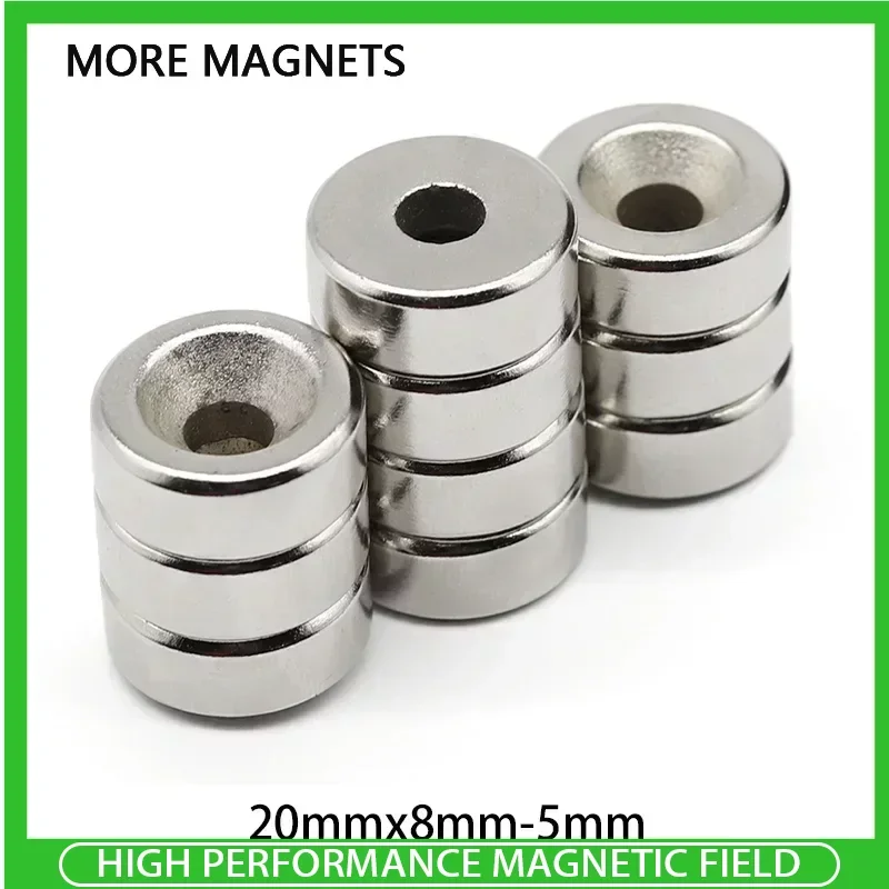 

2/5/10/20Pcs 20x8-5mm Small Round Super Strong N35 Search Magnet Countersunk Neodymium Magnet Disc Imanes Fishing Magnet