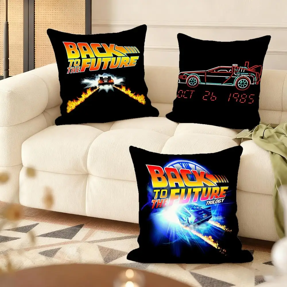 B-Back To The Future Cushion Cover Soft Plush Double-Sided Printed Sofa Pillow Cushion Cover | Cozy All-Season Decor Gift