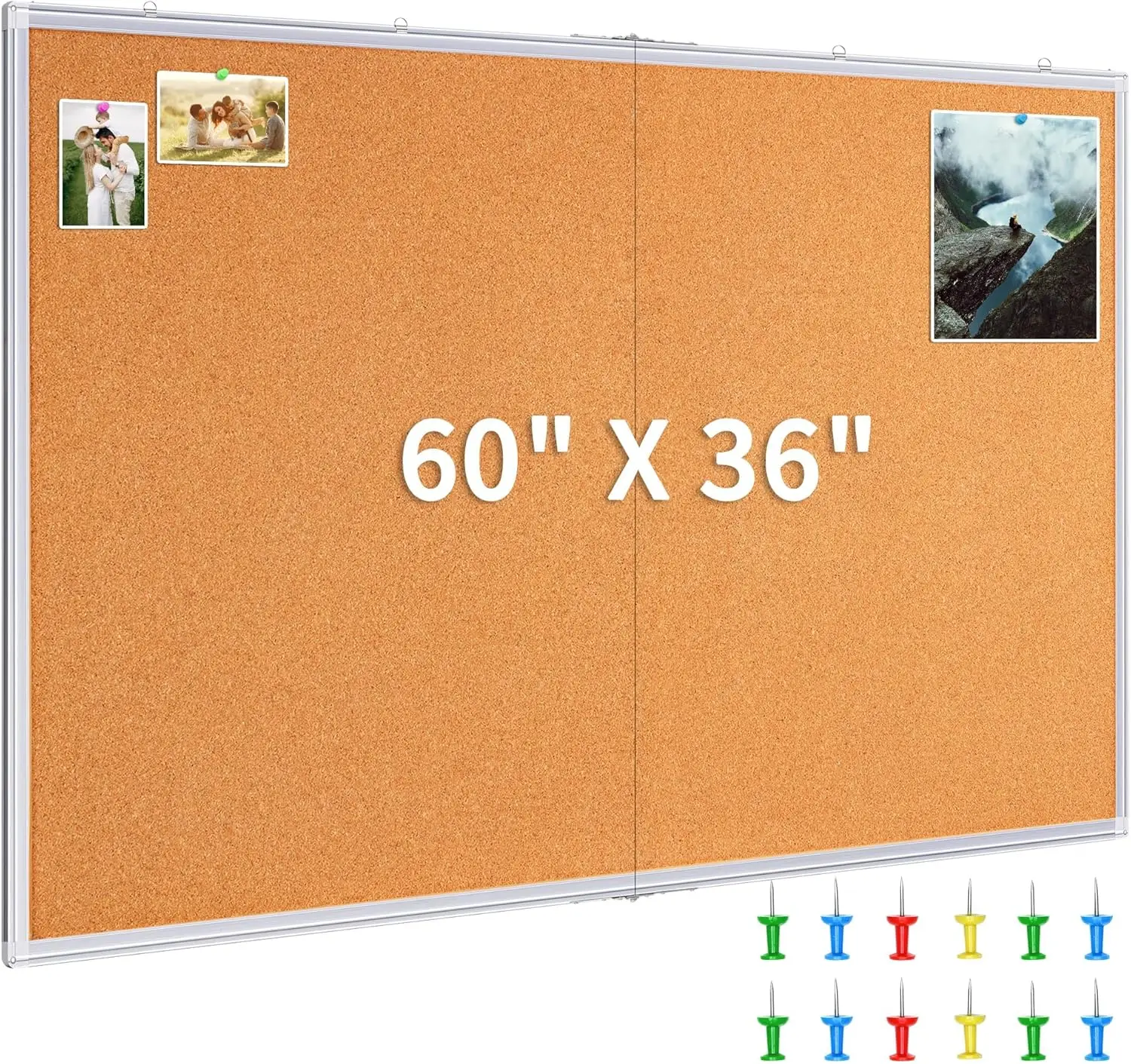 

Large Cork Board 60 X 36 In Bulletin Board For Walls 5 X 3 Extra Aluminum Framed Corkboard Foldable Wall Mounted Back To School