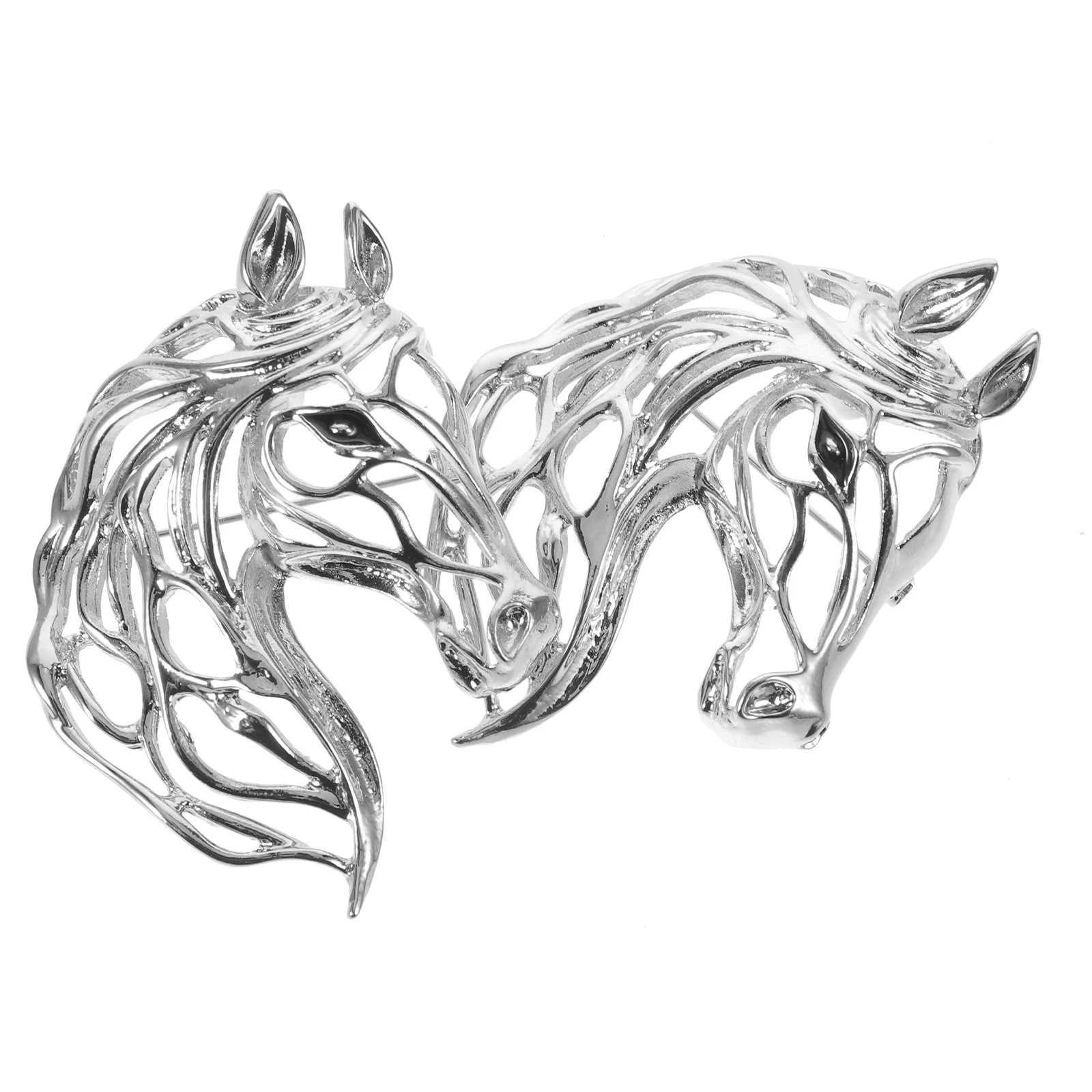 

2Pcs Hollow Horse Head Brooch Alloy Chinese Zodiac Animal 2026 Year of The Horse New Year Accessories Business Formal Dress Pin