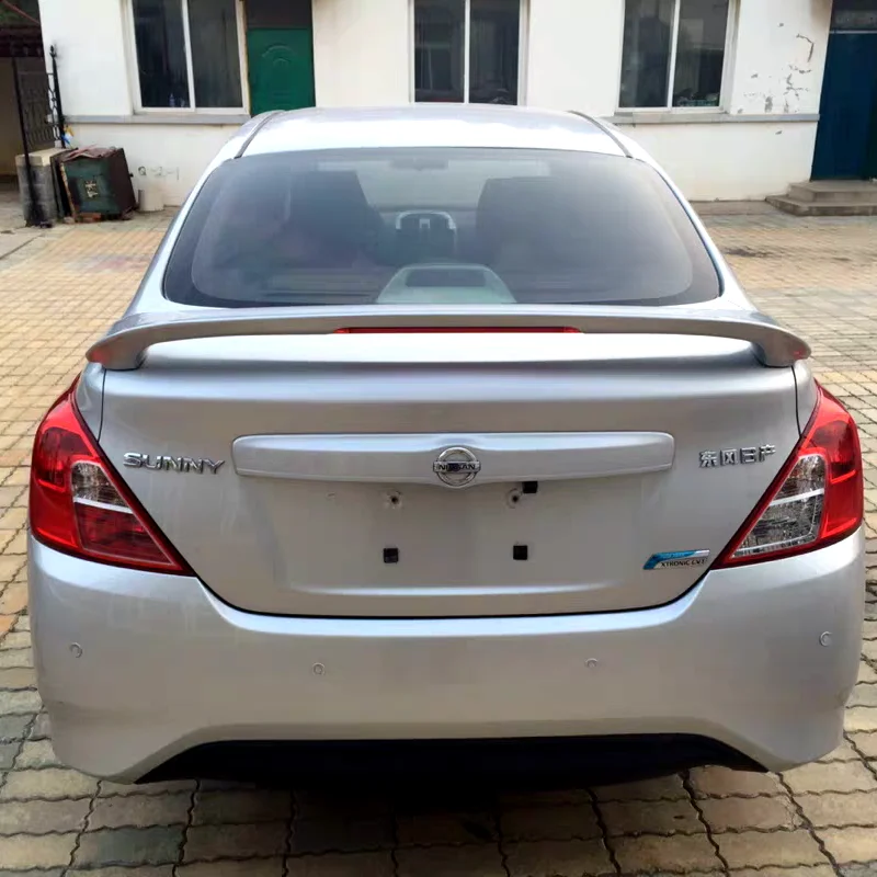 For Versa Spoiler 2012 2013 2014 2015 2016 Nissan Sunny Sedan Spoiler jsdK ABS plastic Material Car Rear Wing Color Rear Spoiler