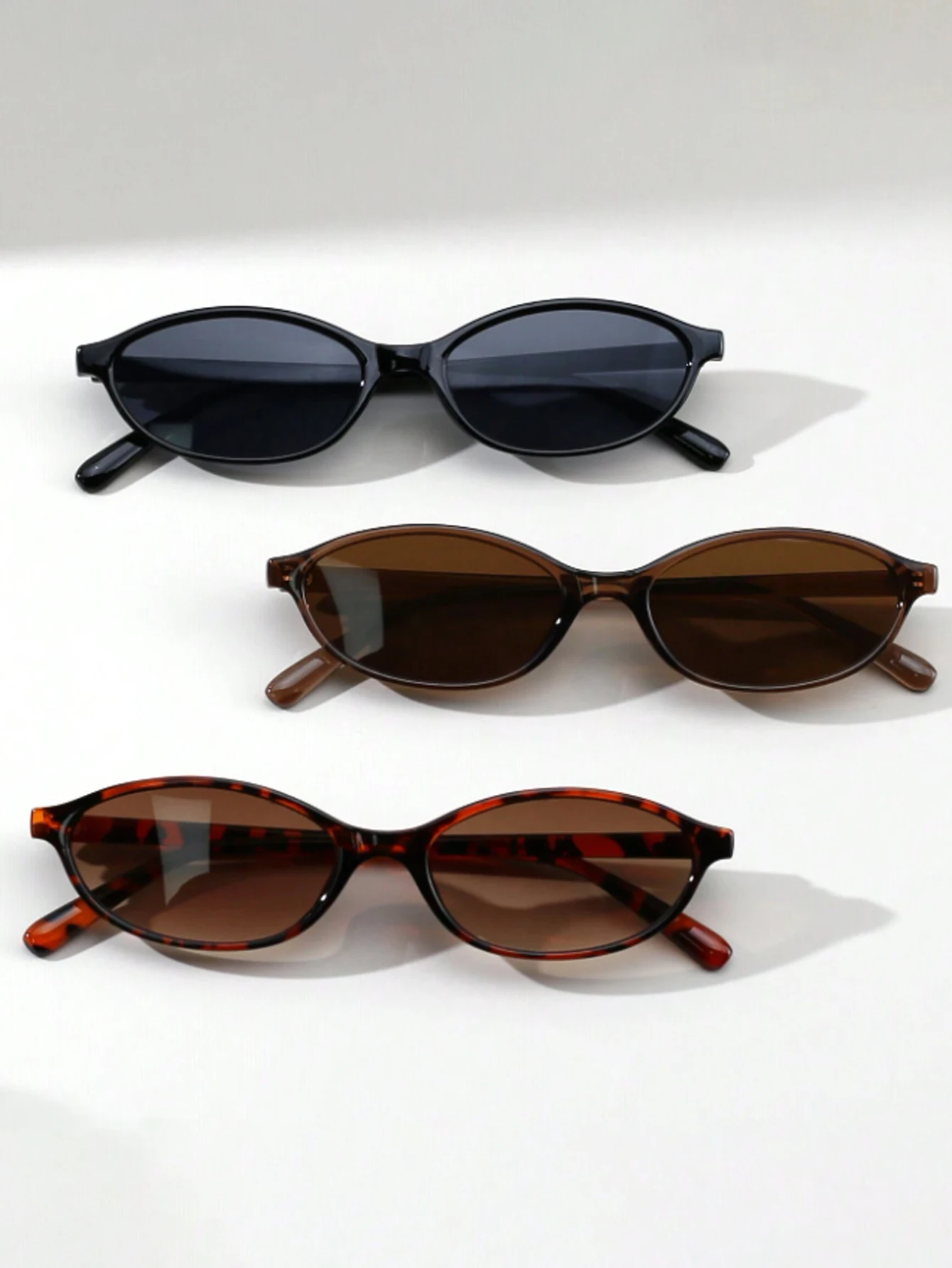 3Pcs Fashionable Rectangular Small Frame Glasses, Unisex, Durable Pc Material, Perfect for Parties, Holiday Gifts