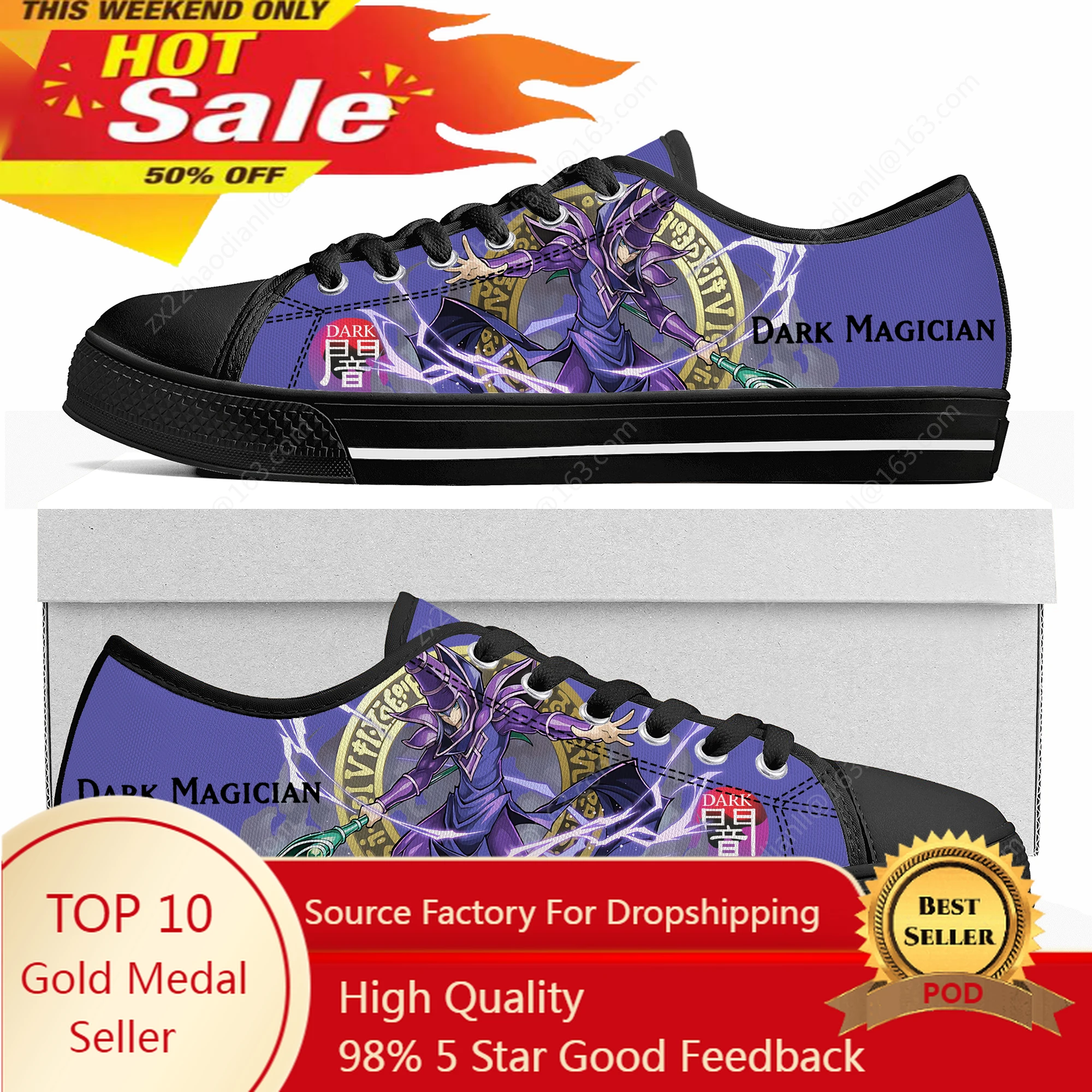 Dark Magician YuGiOh Duel Monster Card Low Top Sneakers Mens Womens Teenager Canvas Sneaker Casual Couple Shoes Custom Shoe