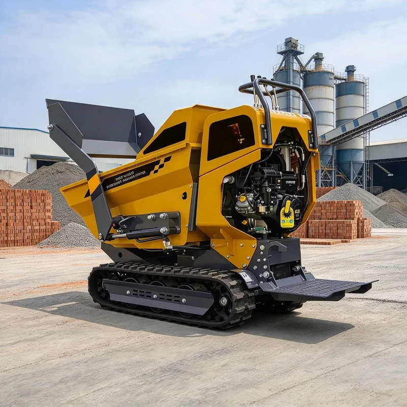 Heavy Duty Self Loading Tracked Dumper 800kg Mini Crawler Dump Truck with Front Bucket for Farm Construction Slope