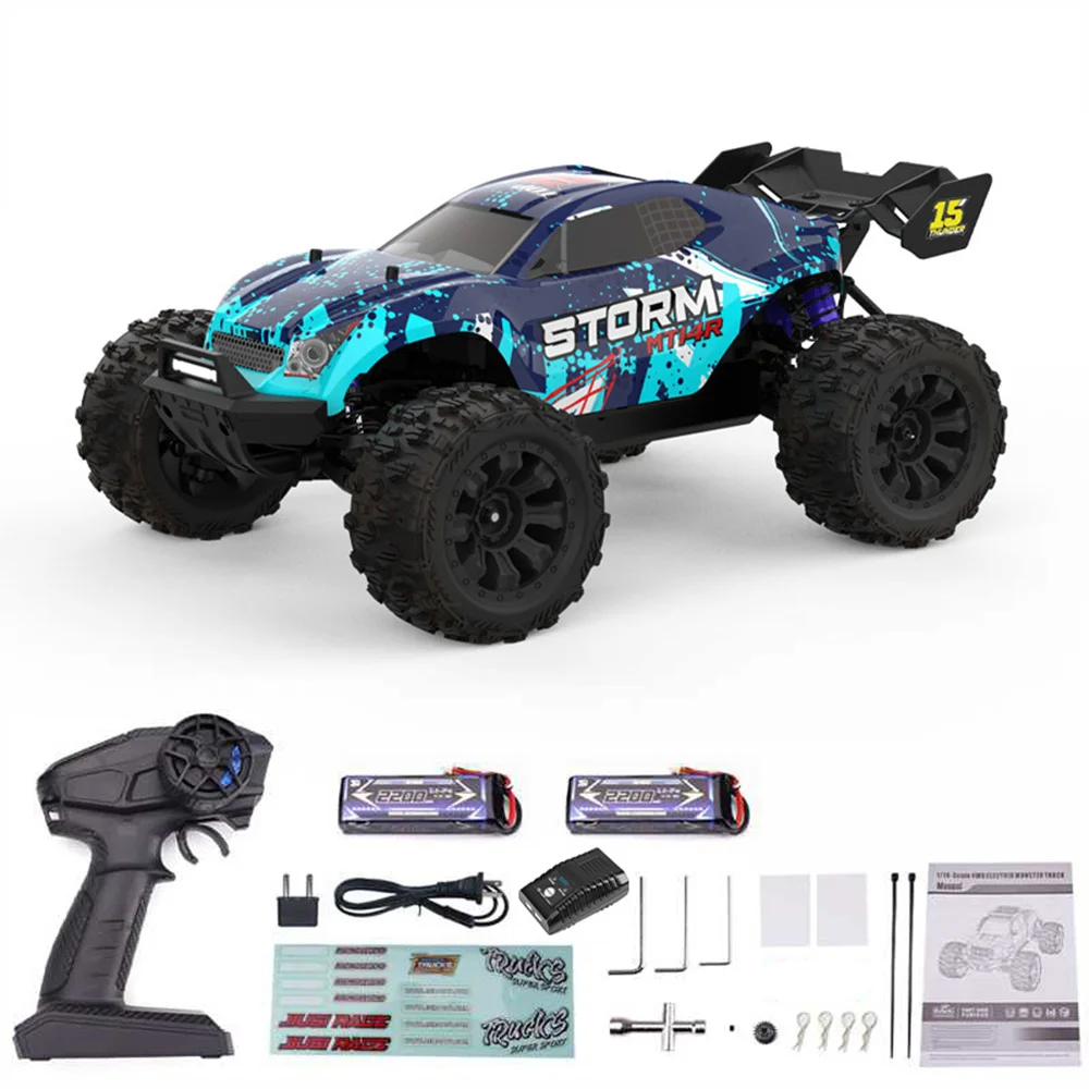 NIEUWE JIUSI 1:14 MT14R RC auto 2.4G 4WD 3S 35A 80 km/u 3600KV borstelloze motor hoge snelheid metalen terreinwagen racewagen valbestendig RC model speelgoed volwassenen kinderspeelgoed, nieuwjaar,
