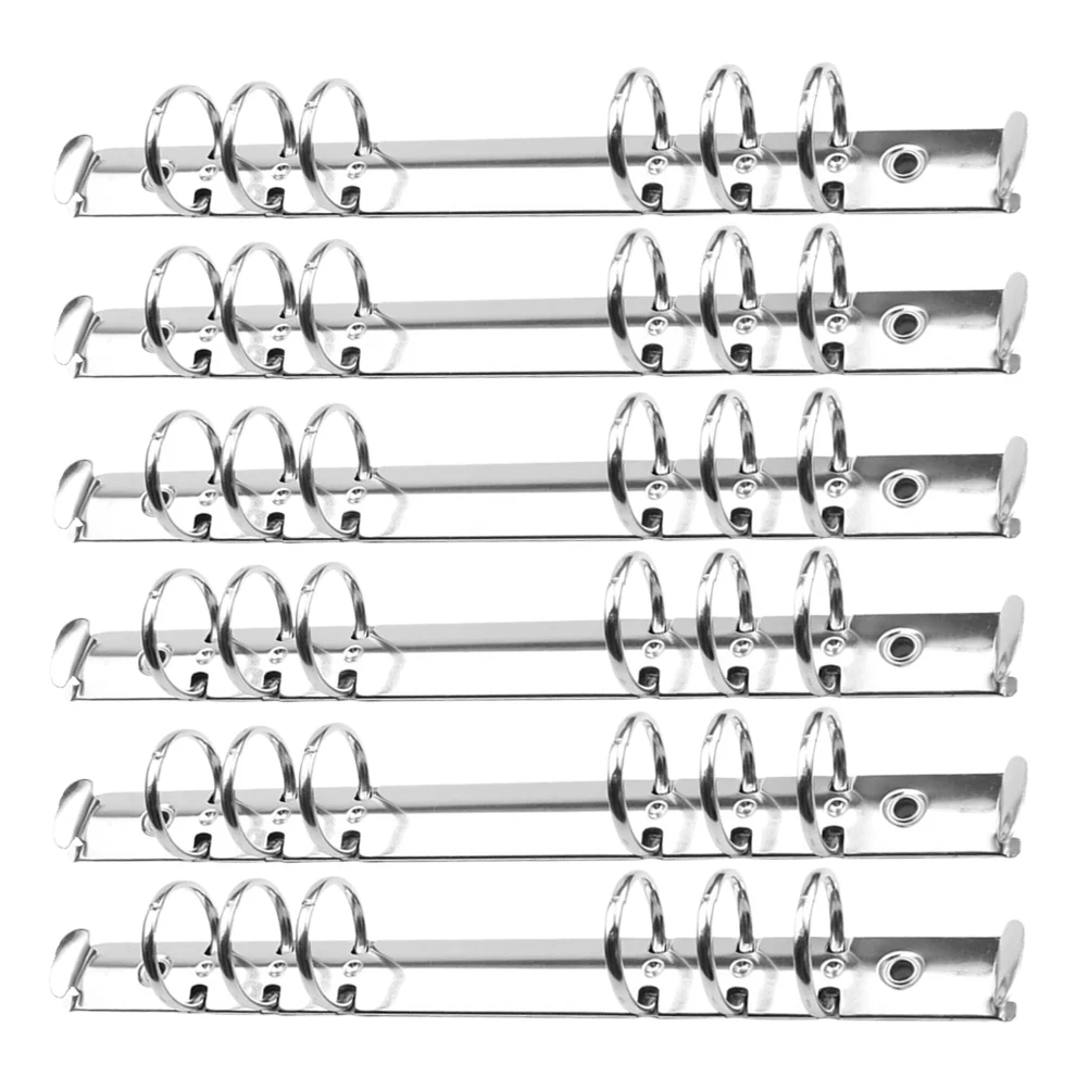 6 Pcs Binder Ring Mechanism Gold Rings Loose-leaf Large Key A5 Metal Folder File Adhesive