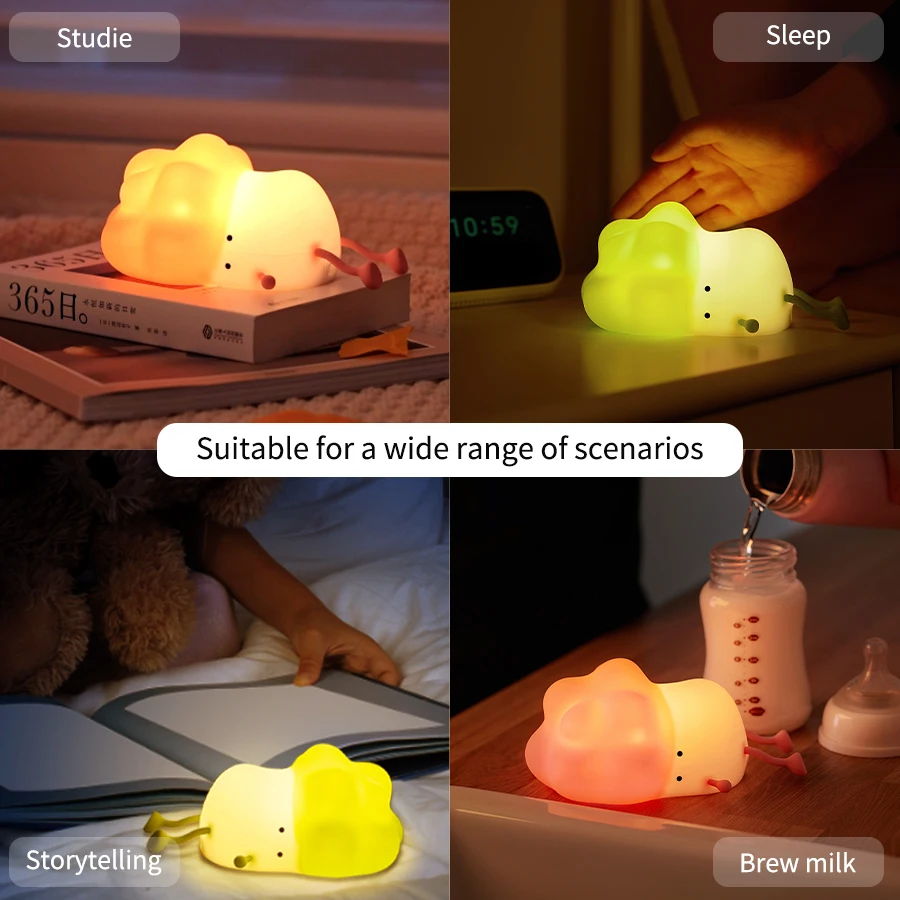 Rechargeable Vegetable Cabbage Silicone LED Night Light Sleeping Lamp Children\'s Nightlights Atmosphere Light Creative Gift