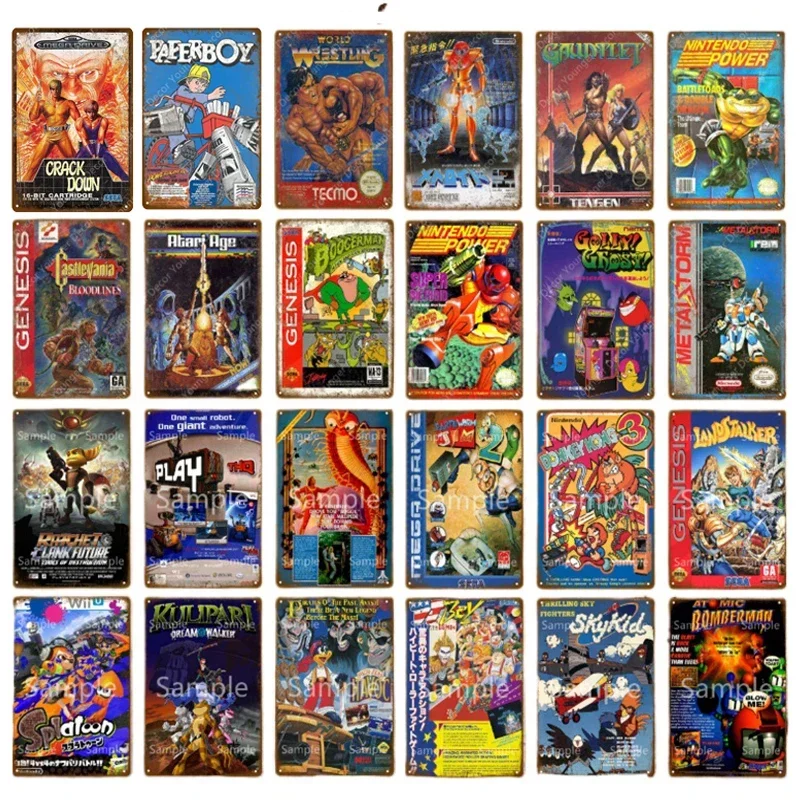 Anime Video Game Role Tin Sign Playroom Bedroom Wall Painting Plate Shabby Metal Signs Decor Vintage Art Decorative Wall Plaques