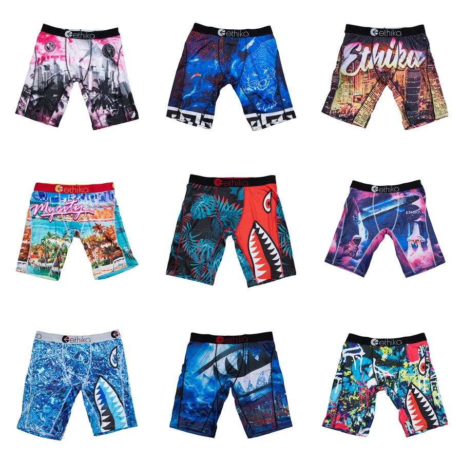 ETHIKA 1Pcs Men Underwear Boxers Breathable Mesh Crotch Mens Panties Plus Size S-3XL Man Swimming Underpants Men's Boxers Shorts