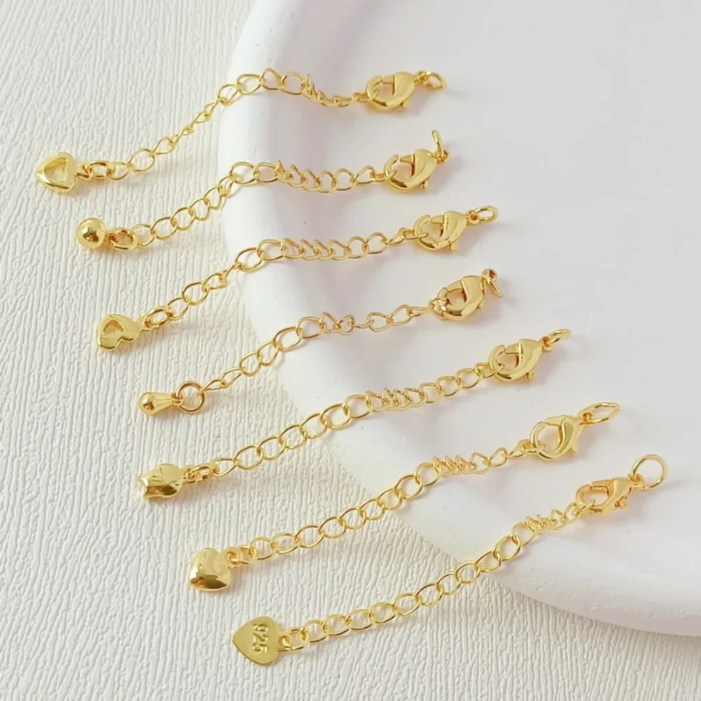 

Позолоченная удлиненная цепочка 18 карат с пружинной застежкой-лобстером, хвостовая цепочка, браслет «сделай сам», ожерелье на ключицу, удлиненная цепочка, аксессуар