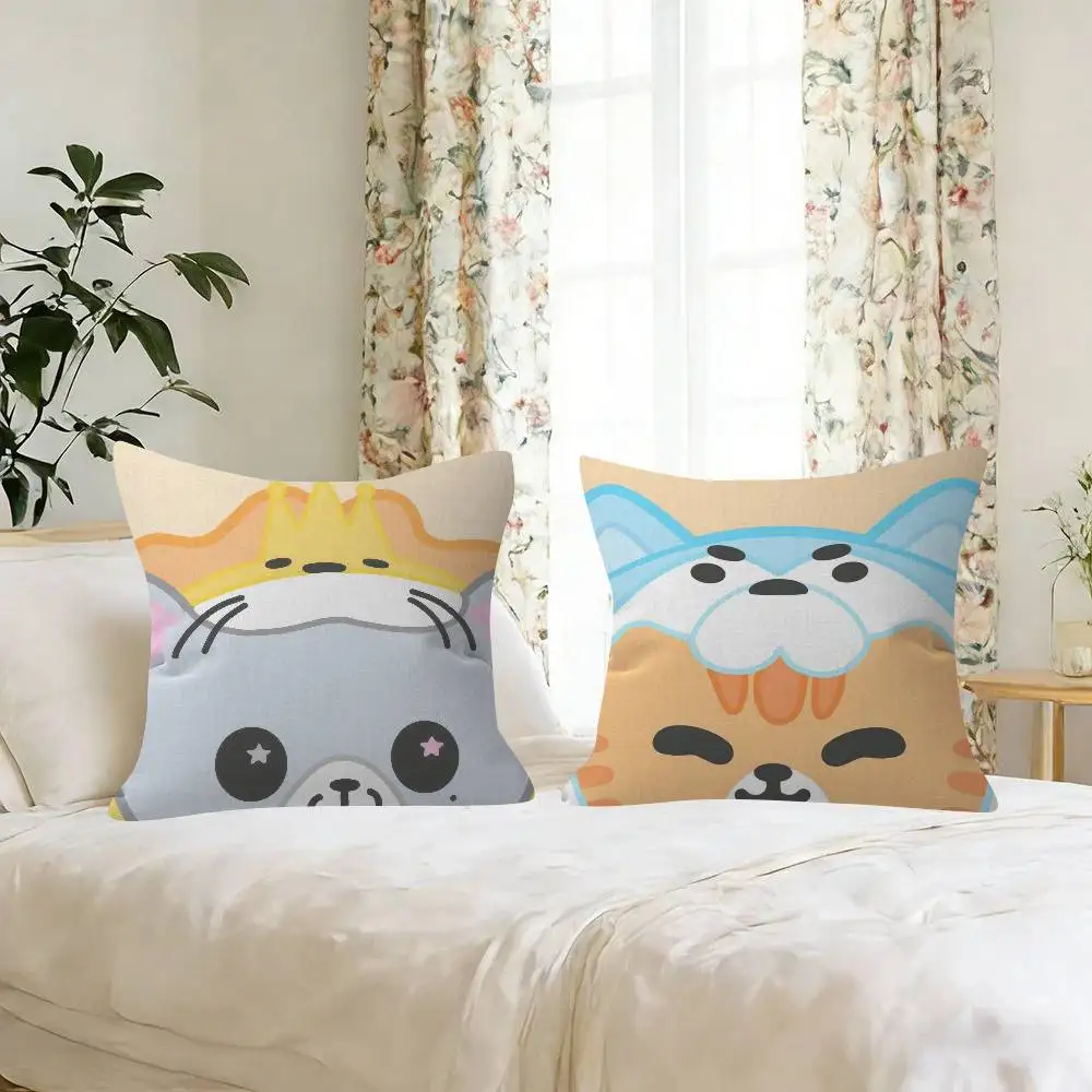 Cute M-Mascot GMMTV Square Double   Cushion Cover Decorative Pillow Sofa Home Decor case pillow cases