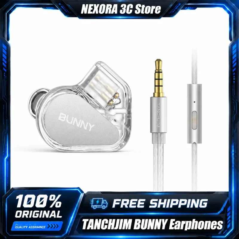 

TANCHJIM BUNNY Wired Earphones HiFi IEM DMT 4 Ultra Dual 24bit DAC Gaming Headphones with HD Mic 3.5mm Type-C Output