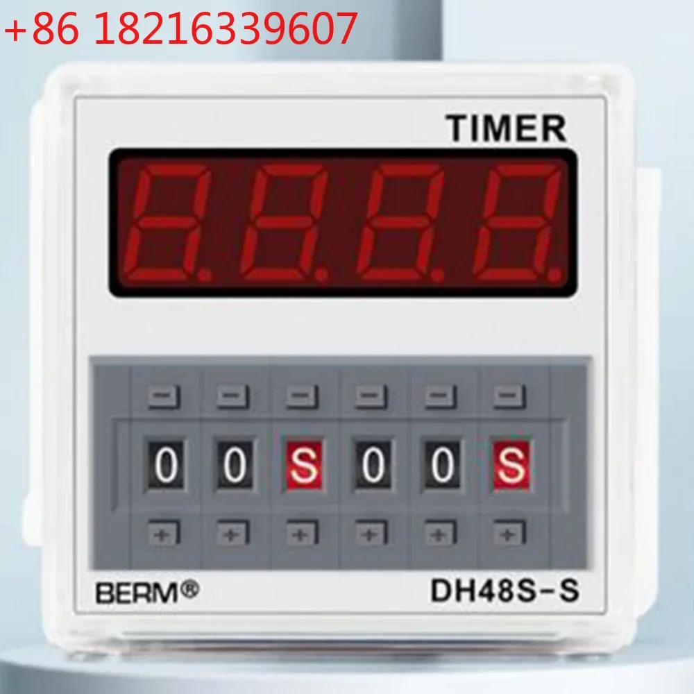 YAO Berm 0.1s-99hours DH48S-S digital display small double cycle time relay 2Z 1Z digital AC220V 380V delay DC24V with socket