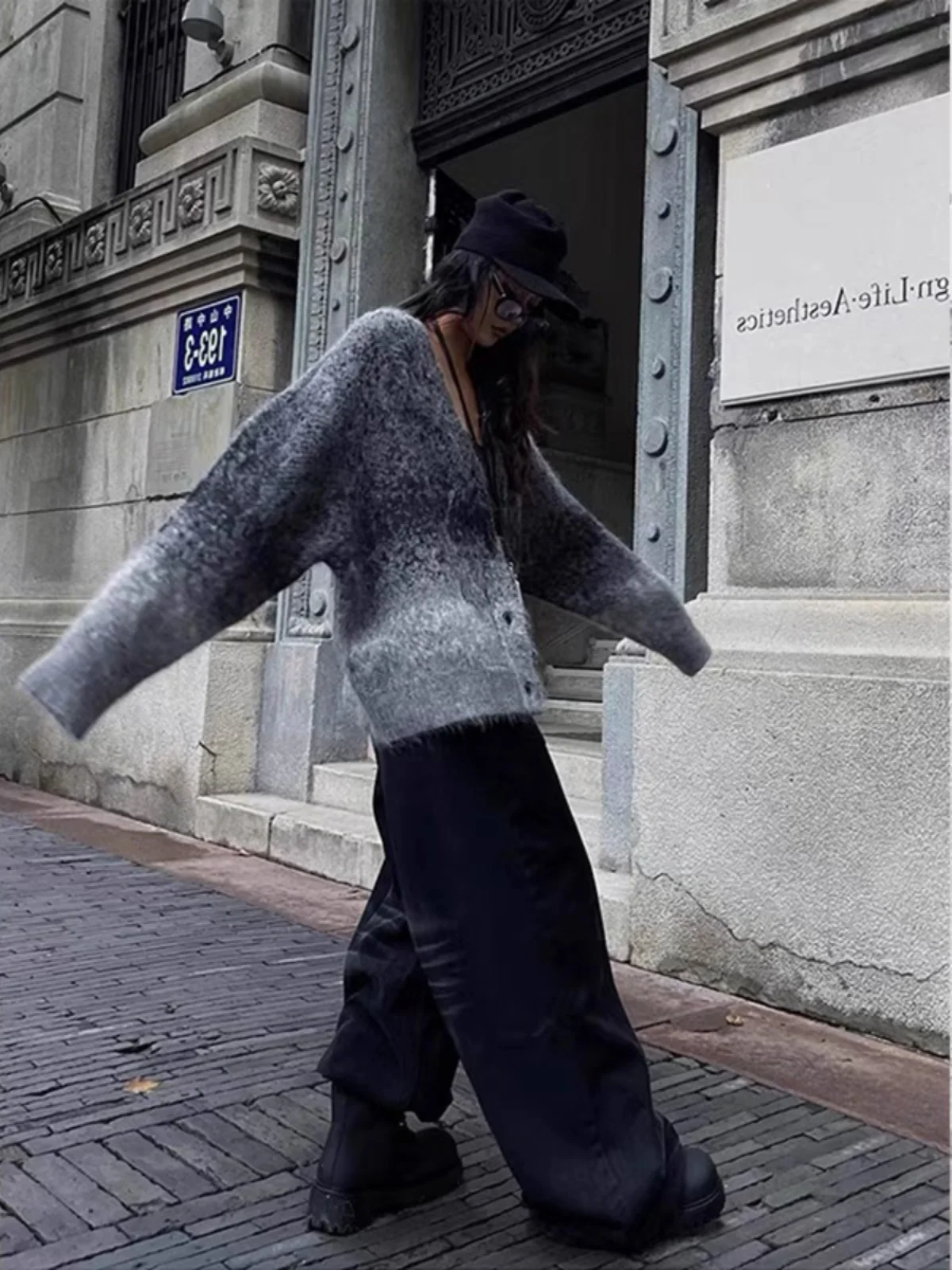 البلوزات لاعبا بالأزرار النسائية للمرأة الكورية نمط المخلوطة غزل الدانتيل الحدود العادية القوطية الشرير ثقافة فرعية بديلة Ins #5