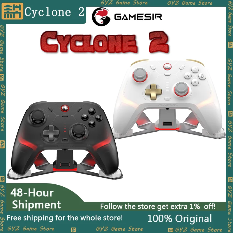 New GameSir Cyclone 2 Wireless Bluetooth Gaming Controllers TMR Sticks Hall Effect Joystick For PC/NS/Android/IOS Gamepads