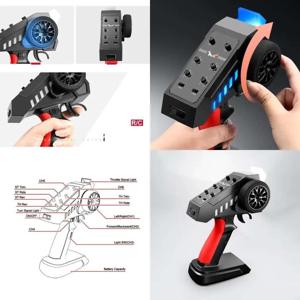 

54DA 2.4G 6CH передатчик дистанционного управления 200 м расстояние управления с RC-приемником для RC гусеничных транспортных