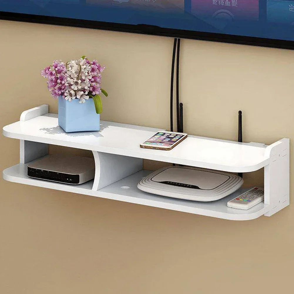 No Punch Wall Mount Storage Tv Box Router Shelf Set-Top Box Bracket 2Layer Holder Mini Pc Dvd Player Livingroom Stand Rack