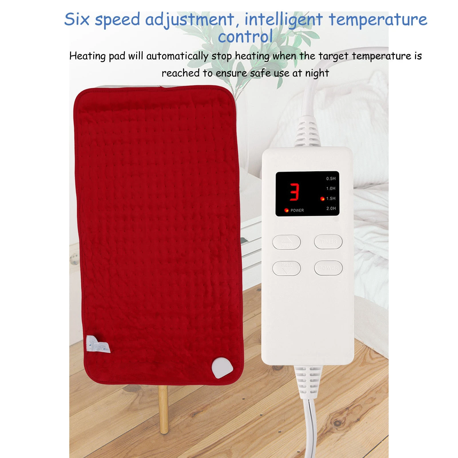 Electric Heating Pad Multifunctional Single Size Home Heating Blanket with 6 Adjustable Temperature Timer Auto Shut Off HP4076