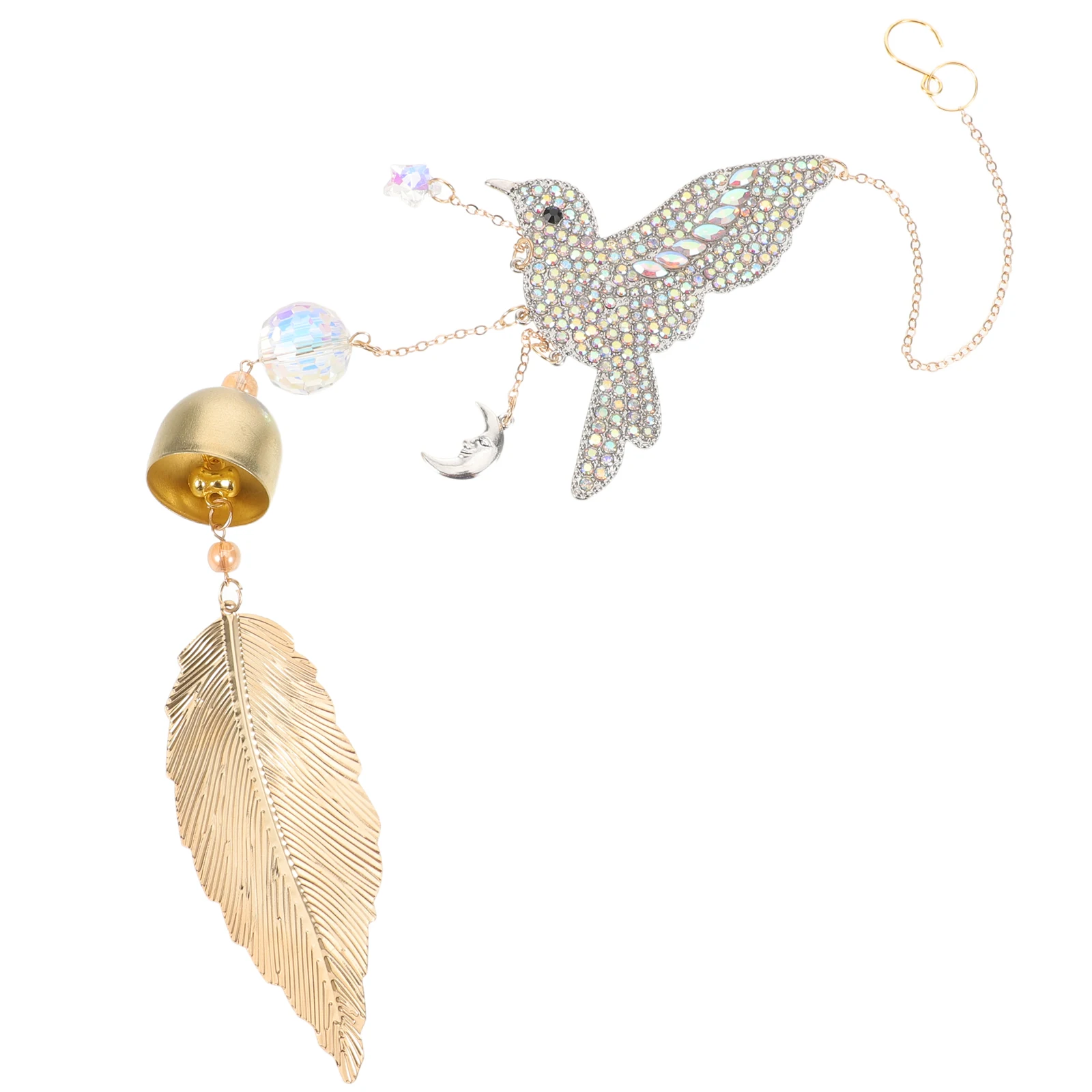 

Crystal Suncatcher Chimes Bird Chime With Metal Plume Crystal Pendant Hanging Ornament For Patio Porch Garden Window Outdoor