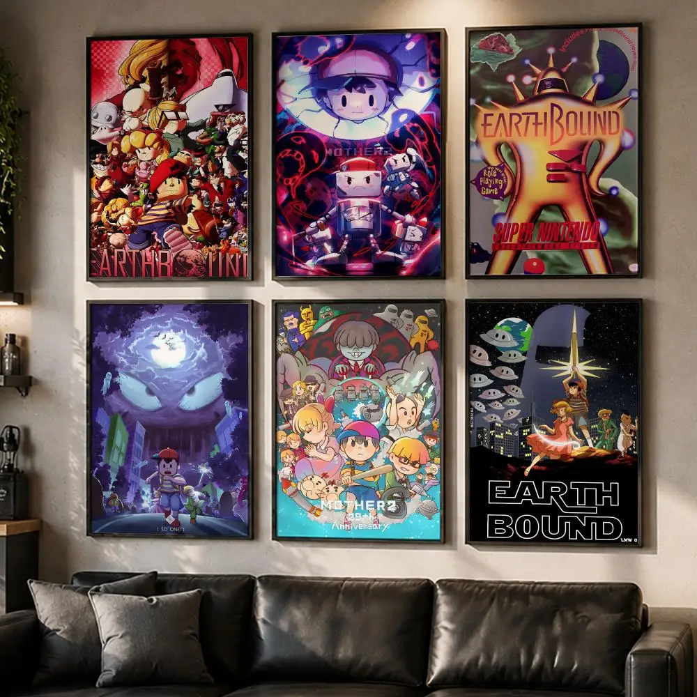 Game E-EarthBound Poster Reteo Wall Art Aesthetic Room Decor Print Living Room Bedroom Home Decoration