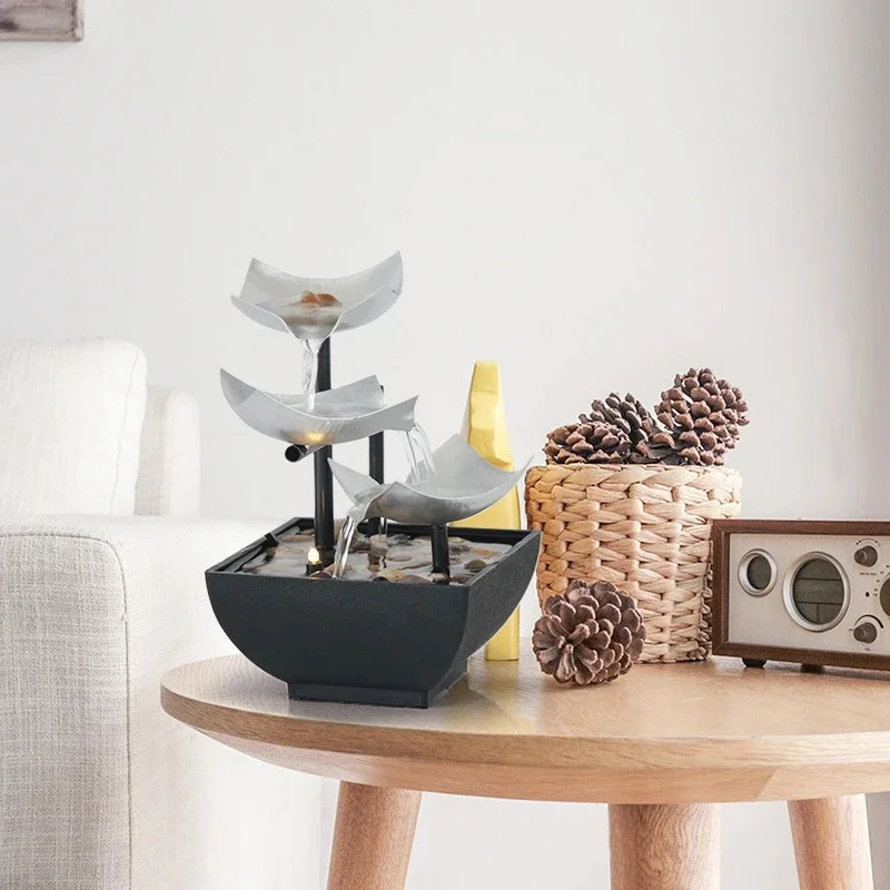 Tabletop Water Fountain Ornament Indoor Home Decor Flowing Desk Sculpture For Office Feng Shui Gift For Women Cozy Ambiance - view 3