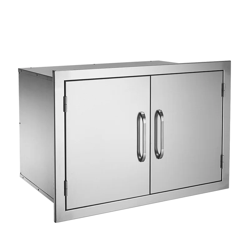 

Embedded cabinets Storage large space 304 stainless steel silent outdoor barbecue grill Kitchen cabinet door cabinet bucket