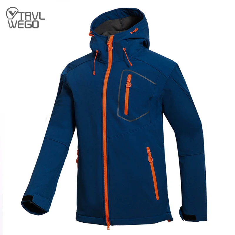 

Mens Softshell Camping Jacket Fleece Lined Waterproof Windproof Lightweight Outerwear Full Zip Hiking Work Mountaineering Coat