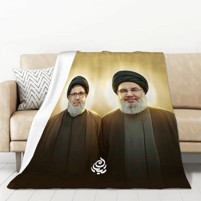 National Hero Lebanon Hassan Nasrallah Throw Fleece Blanket Fluffy Sofa Quilt Bed Blankets Catnap Downy Plead Cover Soft Plaid